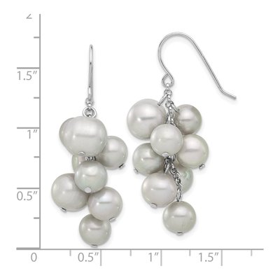 Sterling Silver Grey Freshwater Cultured Pearl Dangle Earrings – view 4
