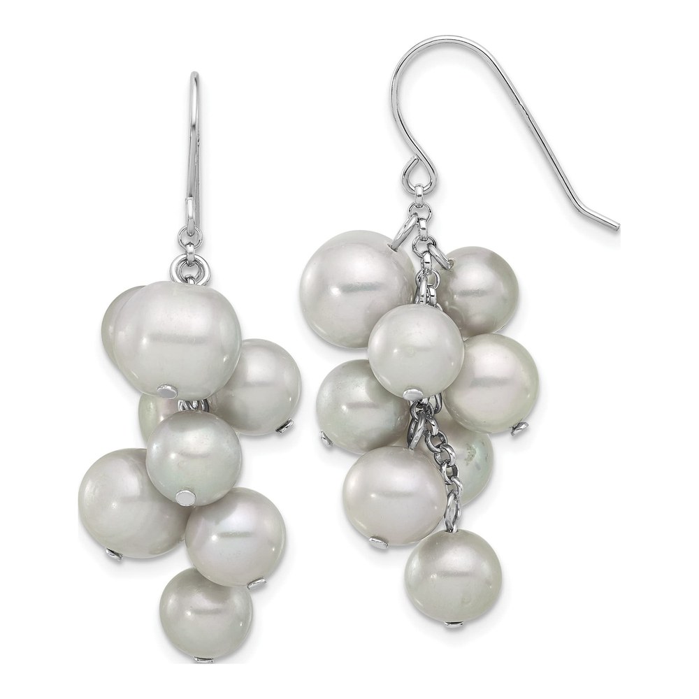 Sterling Silver Grey Freshwater Pearl Dangle Earrings