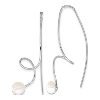 Sterling Silver Freshwater Cultured Pearl Threader Earrings
