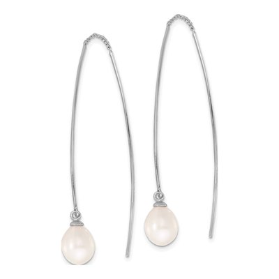 Sterling Silver Freshwater Cultured Pearl Threader Earrings – view 2