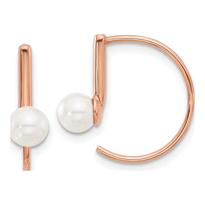 Rose Gold-Plated Sterling Silver Simulated Pearl Threader Earrings