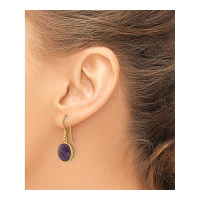 Gold-Plated Sterling Silver Amethyst Dangle Earrings – view 4