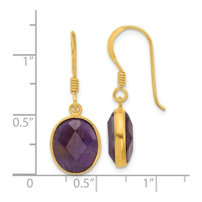 Gold-Plated Sterling Silver Amethyst Dangle Earrings – view 5