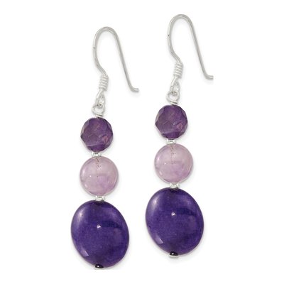 Sterling Silver Amethyst Dangle Earrings – view 3