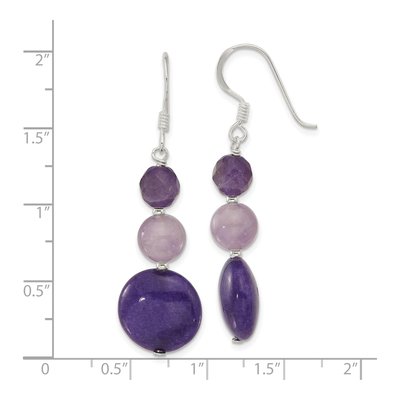 Sterling Silver Amethyst Dangle Earrings – view 5