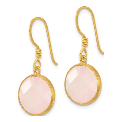 Gold-Plated Sterling Silver Quartz Dangle Earrings – view 3