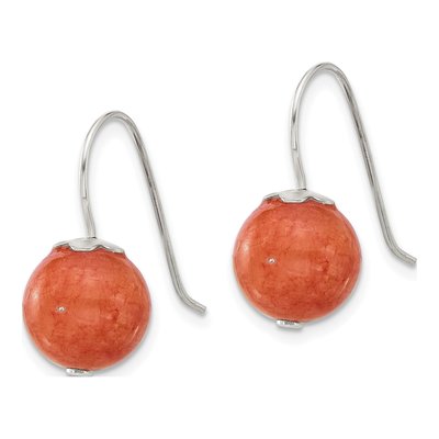 Sterling Silver Orange Quartz Dangle Earrings – view 3