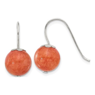Sterling Silver Orange Quartz Dangle Earrings