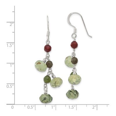 Sterling Silver Faceted Jasper Prehnite Dangle Earrings – view 5