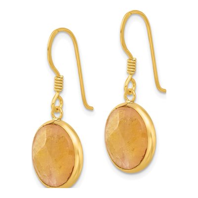 Gold-Plated Sterling Silver Red Aventurine Dangle Earrings – view 3