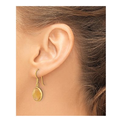 Gold-Plated Sterling Silver Red Aventurine Dangle Earrings – view 4