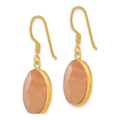 Gold-Plated Sterling Silver Red Aventurine Dangle Earrings – view 3