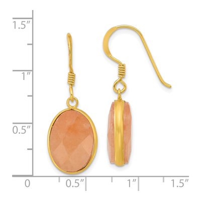 Gold-Plated Sterling Silver Red Aventurine Dangle Earrings – view 5
