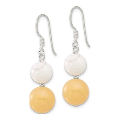 Sterling Silver Howlite Jade Dangle Earrings – view 3