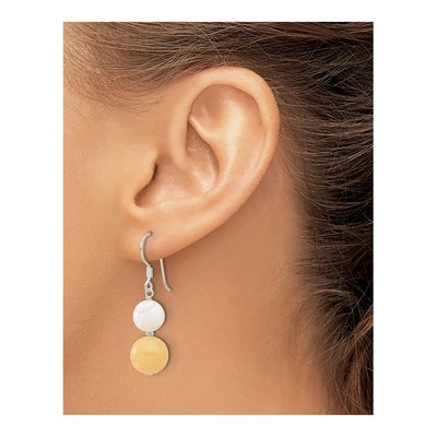 Sterling Silver Howlite Jade Dangle Earrings – view 4