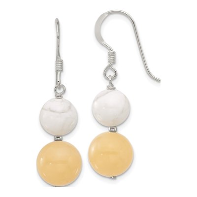 Sterling Silver Howlite Jade Dangle Earrings