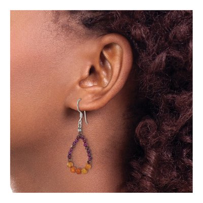 Sterling Silver Garnet Carnelian Dangle Earrings – view 4