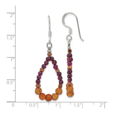 Sterling Silver Garnet Carnelian Dangle Earrings – view 5