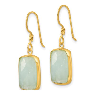 Gold-Plated Sterling Silver Amazonite Dangle Earrings – view 3
