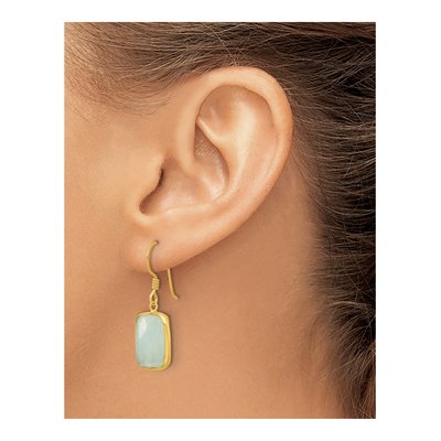 Gold-Plated Sterling Silver Amazonite Dangle Earrings – view 4