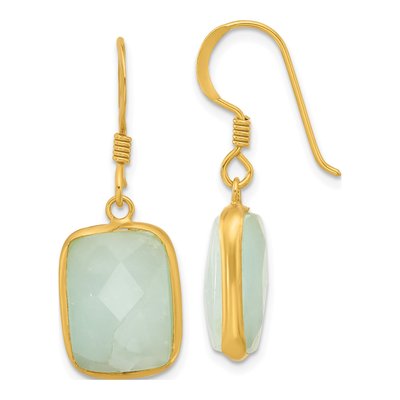 Gold-Plated Sterling Silver Amazonite Dangle Earrings