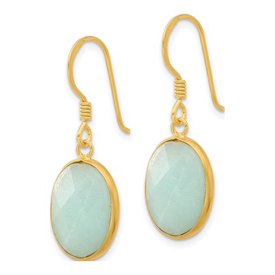 Gold-Plated Sterling Silver Amazonite Dangle Earrings – view 3