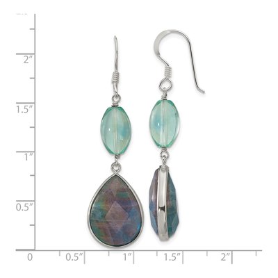 Sterling Silver Fluorite Labradorite Dangle Earrings – view 5