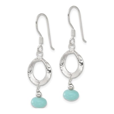 Sterling Silver Amazonite Circle Dangle Earrings – view 3