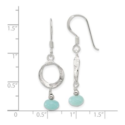 Sterling Silver Amazonite Circle Dangle Earrings – view 5