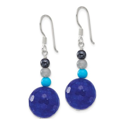 Sterling Silver Agate Multi-Stone Dangle Earrings – view 3