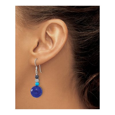 Sterling Silver Agate Multi-Stone Dangle Earrings – view 4