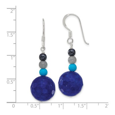 Sterling Silver Agate Multi-Stone Dangle Earrings – view 5