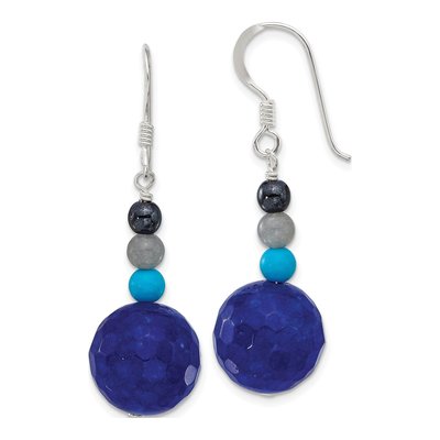 Sterling Silver Agate Multi-Stone Dangle Earrings