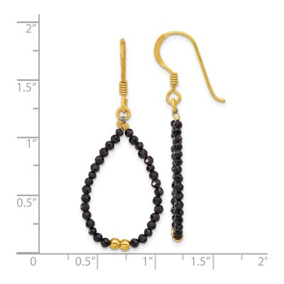 Gold-Plated Sterling Silver Black Spinel Dangle Earrings – view 5