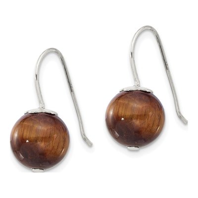 Sterling Silver Tiger's Eye Dangle Earrings – view 3