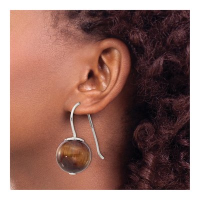 Sterling Silver Tiger's Eye Dangle Earrings – view 4