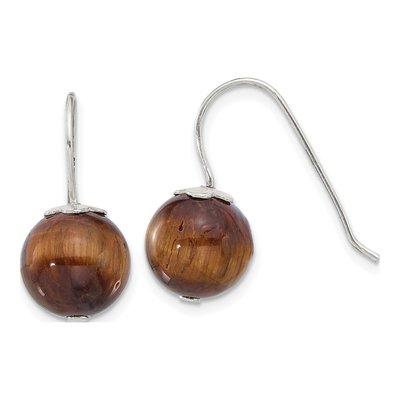 Sterling Silver Tiger's Eye Dangle Earrings