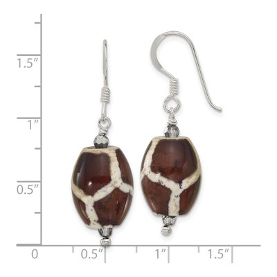 Sterling Silver Agate & Crystal Dangle Earrings – view 5
