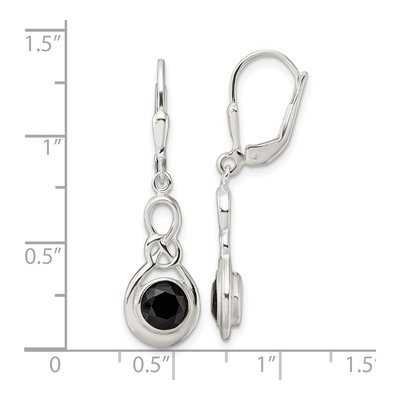 Sterling Silver Onyx Knot Leverback Earrings – view 5