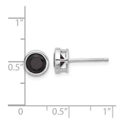 Sterling Silver 5.5mm Round Black Spinel Bezel Stud Earrings – view 5