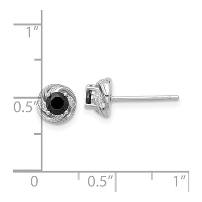 Sterling Silver 4mm Round Black Spinel Stud Earrings – view 5
