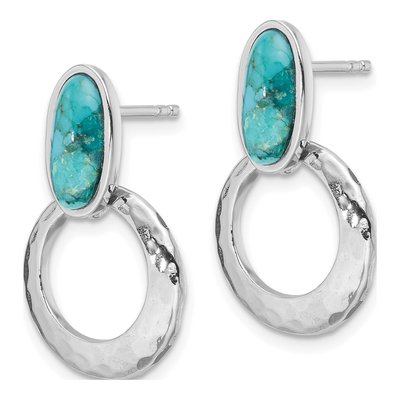 Sterling Silver Turquoise Dangle Earrings – view 3