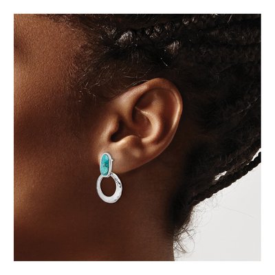 Sterling Silver Turquoise Dangle Earrings – view 4