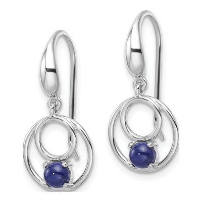 Sterling Silver Lapis Circles Dangle Earrings – view 3