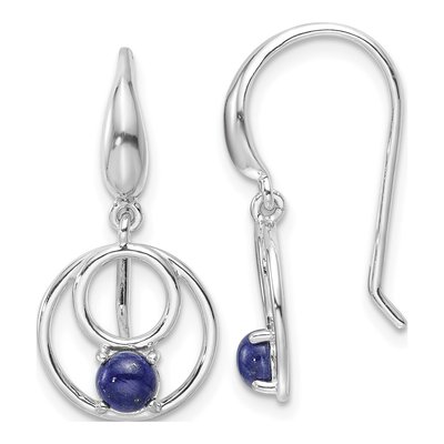 Sterling Silver Lapis Circles Dangle Earrings
