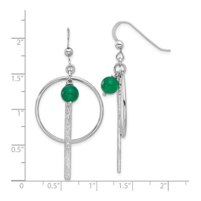 Sterling Silver Onyx Circle Bar Dangle Earrings – view 5