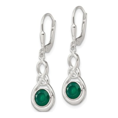 Sterling Silver Onyx Knot Leverback Earrings – view 3