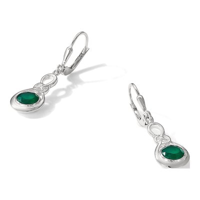 Sterling Silver Onyx Knot Leverback Earrings – view 6