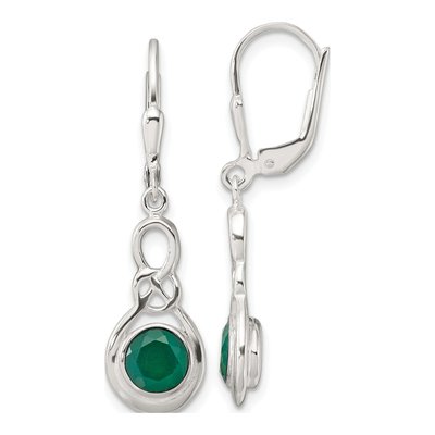 Sterling Silver Onyx Knot Leverback Earrings