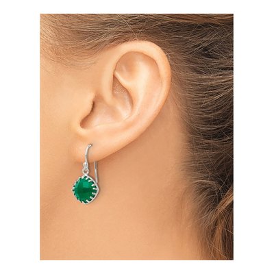 Sterling Silver Onyx Checkerboard Dangle Earrings – view 4